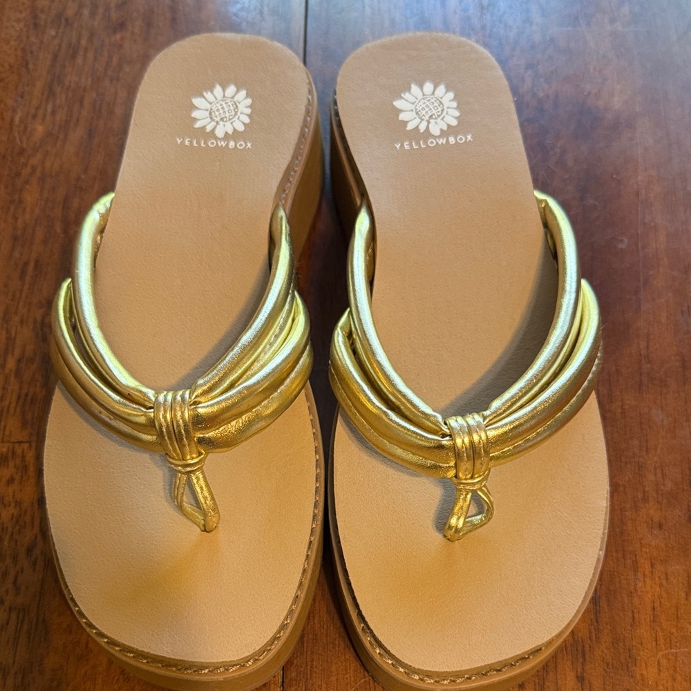 Yellow Box Women's Metallic Gold Sandals